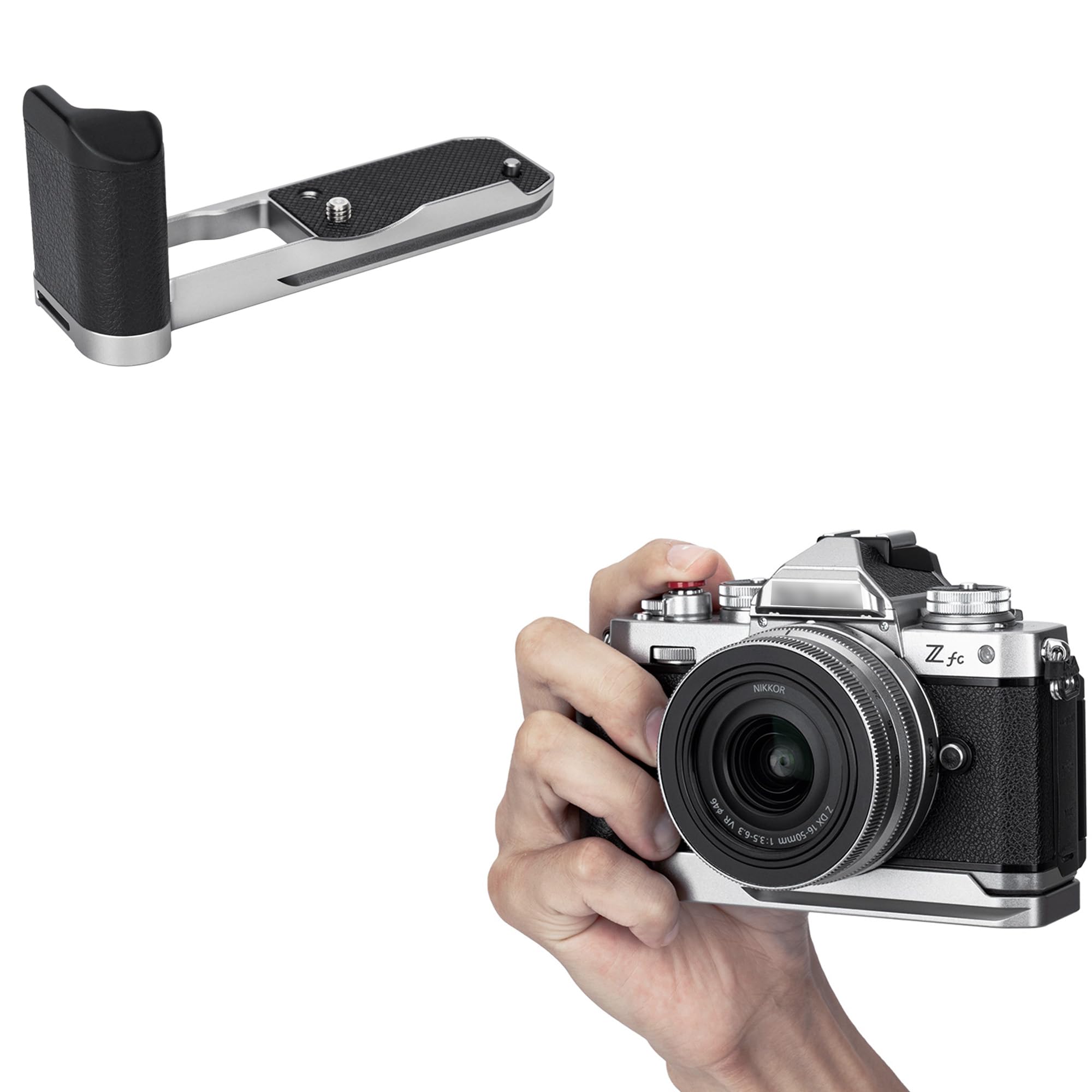 JJC Mango de metal tipo Arca de aluminio para Nikon Zfc sustituye a ZFC-GR1 Grip, Negro, PFT-Zfc Grip