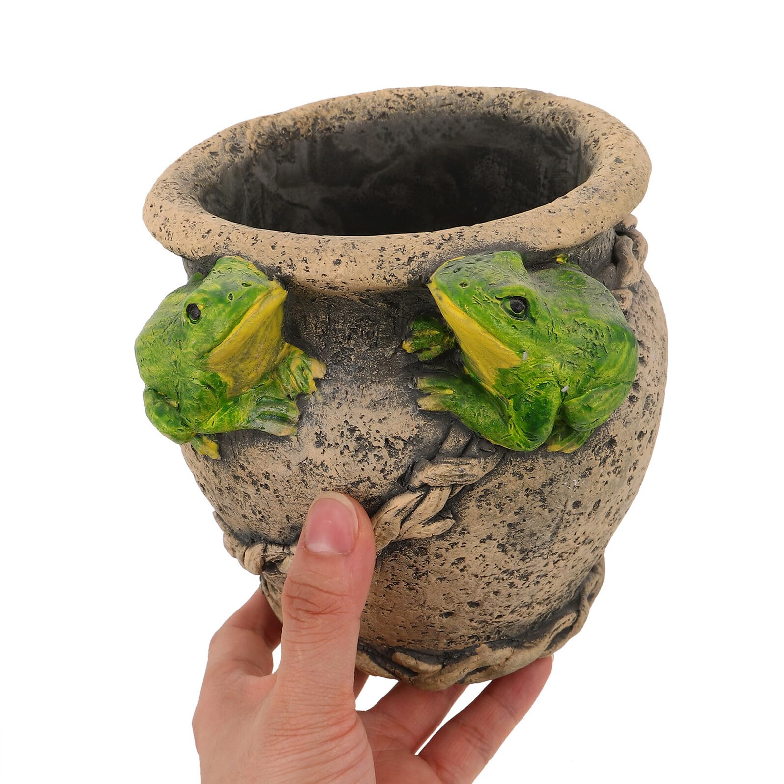 Anneome Mała Ceramiczna Doniczka Kształcie Żaby Ręcznie Wykonany Dekoracyjny Doniczek Sukulenty i Bonsai Ozdobny Pojemnik Rośliny Do Domu i Ogrodu