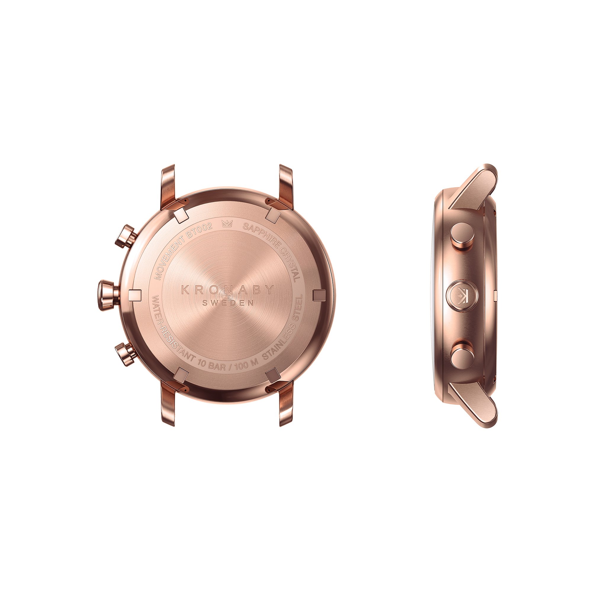 Kronaby S0668/1 Damski hybrydowy smartwatch w kolorze różowego złota, Różowe złoto, pasek