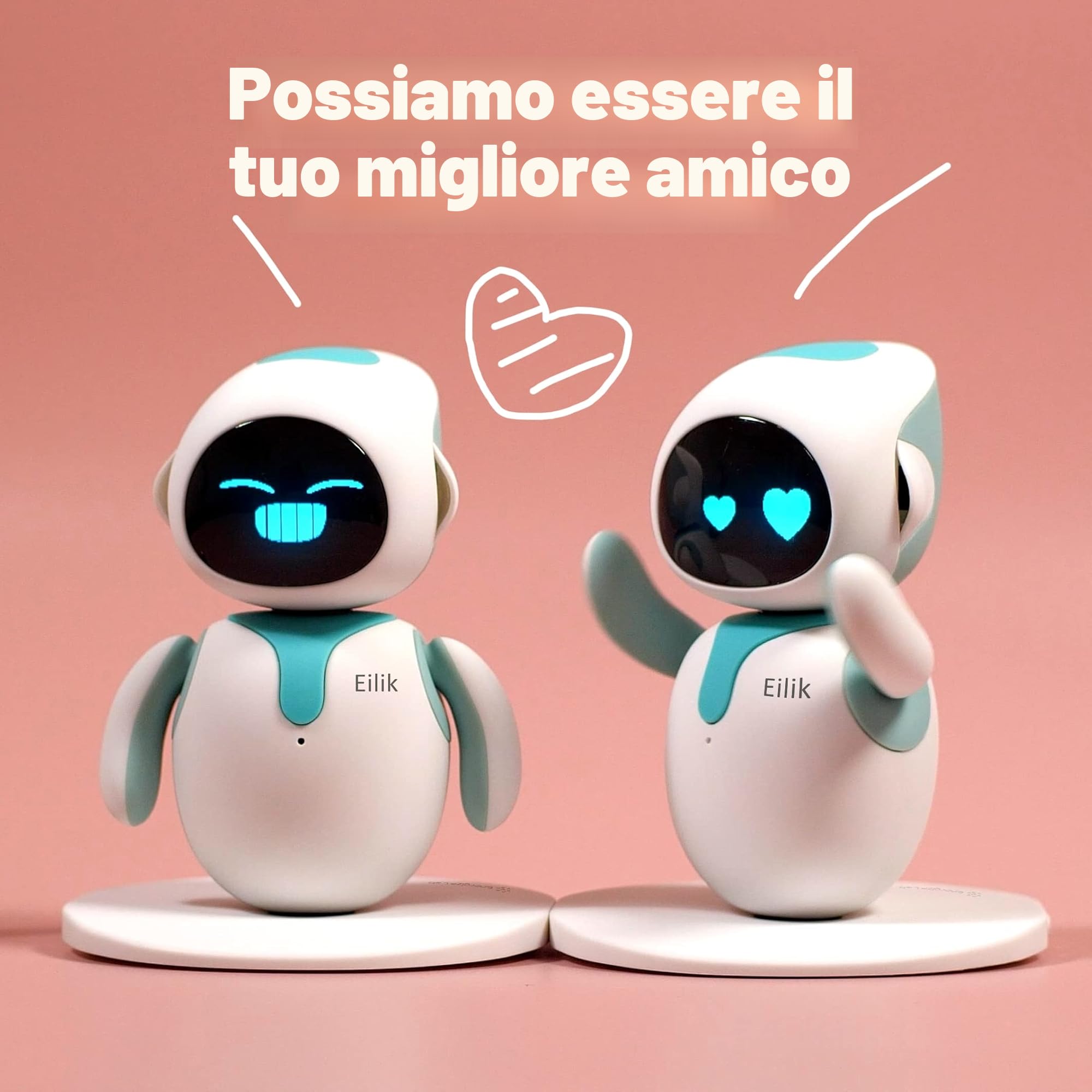 Eilik – Robot da Scrivania Interattivo con Personalità, Animazioni Espressive e Reazioni al Tocco, Mini-Giochi, Piccolo Compagno Robot, Regalo Originale per Bambini e Adulti