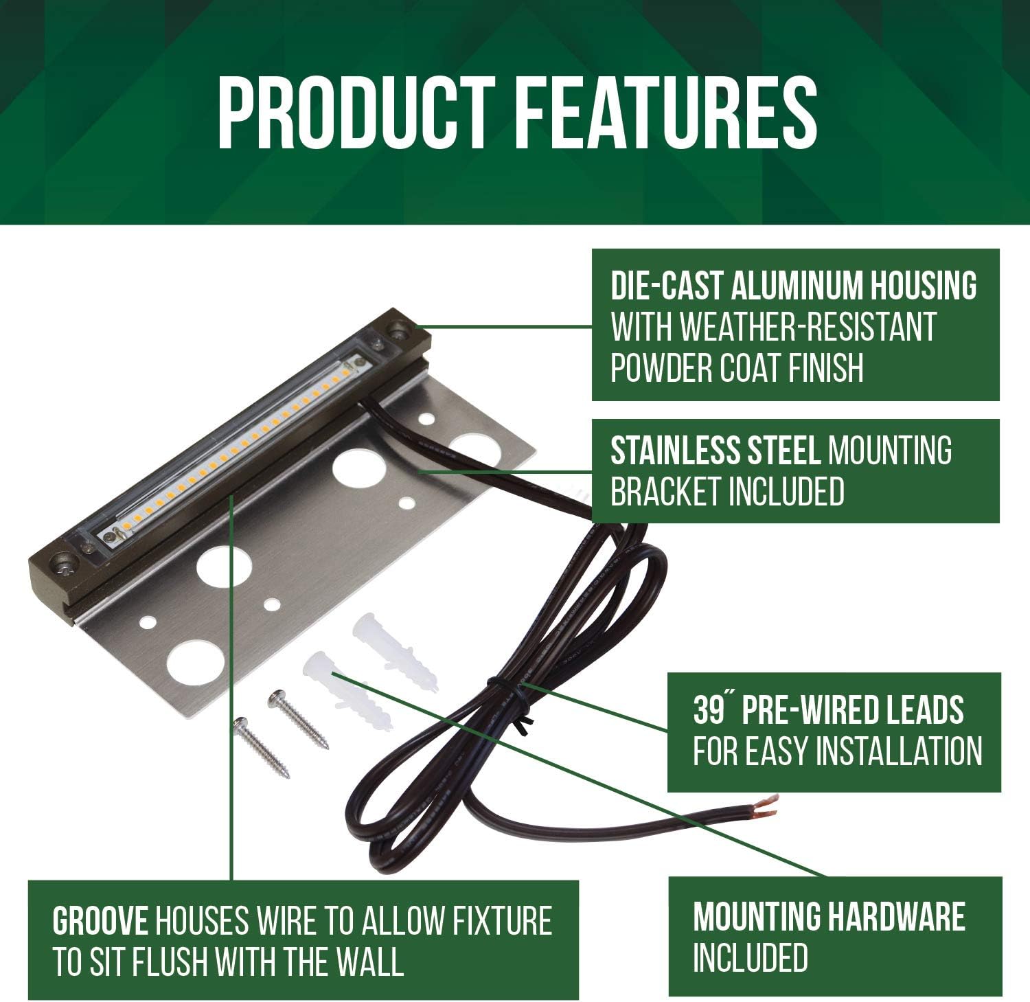 Bеѕt Rеvіеw 20-Pack GKOLED Hardscape Light, Paver Wall Light, 6.8 Inches Long, Integrated 4W 2700K LED Light Source, LED Step Light, Solid Powder Coated Die-cast Aluminum Housing, Low Voltage 12V AC/DC, UL Listed