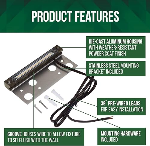 Miniatura 3 de GKOLED Luz LED Hardscape con certificación UL, luces de pared de contención, chips LED integrados de 2700 K de 6.8 pulgadas, luz de pared de