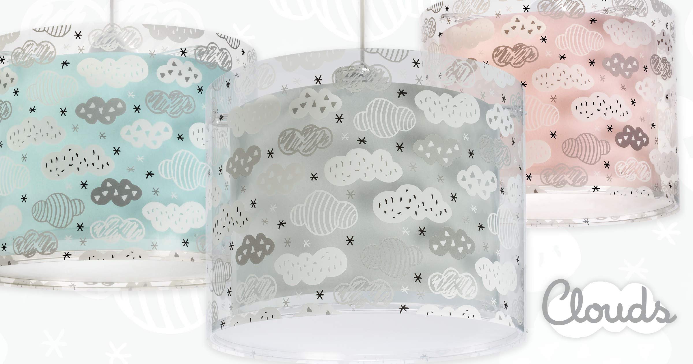 Dalber lampe suspension enfant Clouds Nuages Rose