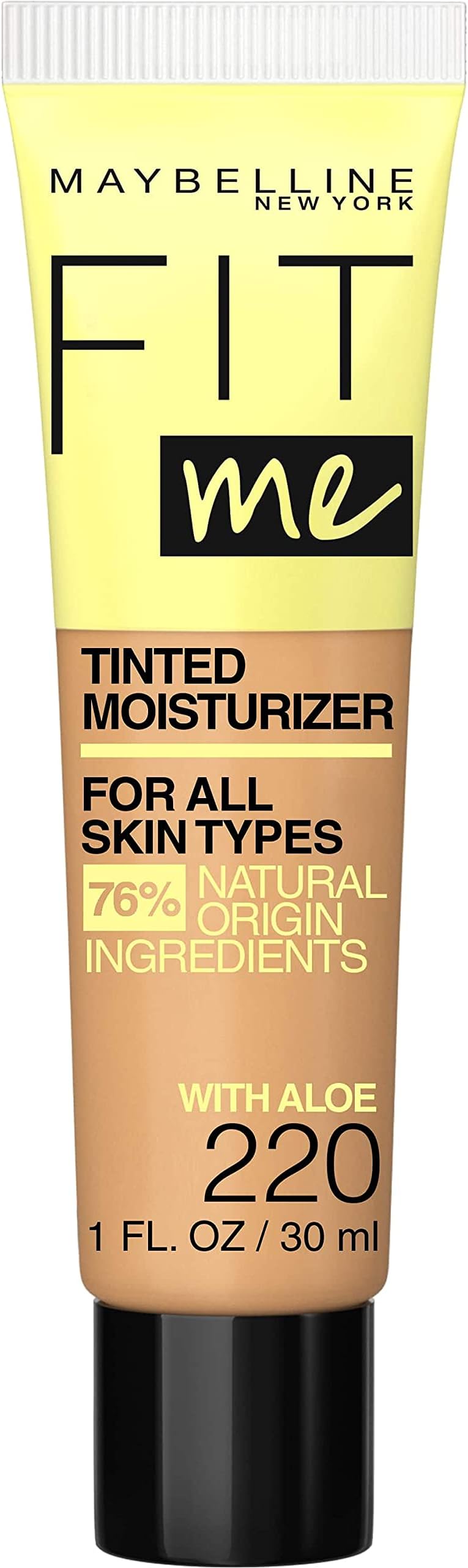 Maybelline Fit Me Tinted Moisturizer, Natural Coverage, Face Makeup, 220, 1 Count