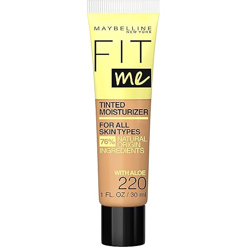 Maybelline Fit Me Tinted Moisturizer, Natural Coverage, Face Makeup, 220, 1 Count