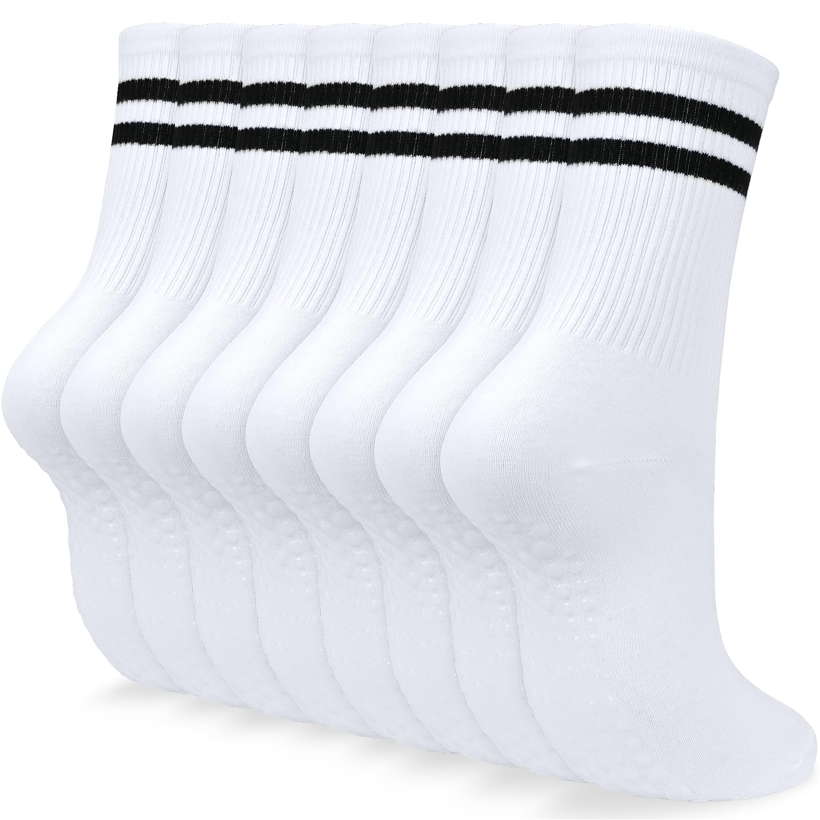 Smlper 4 Pairs Yoga Grip Socks Women,Non Slip Socks for Pilates,Ballet, Dance, Workout, Fitness