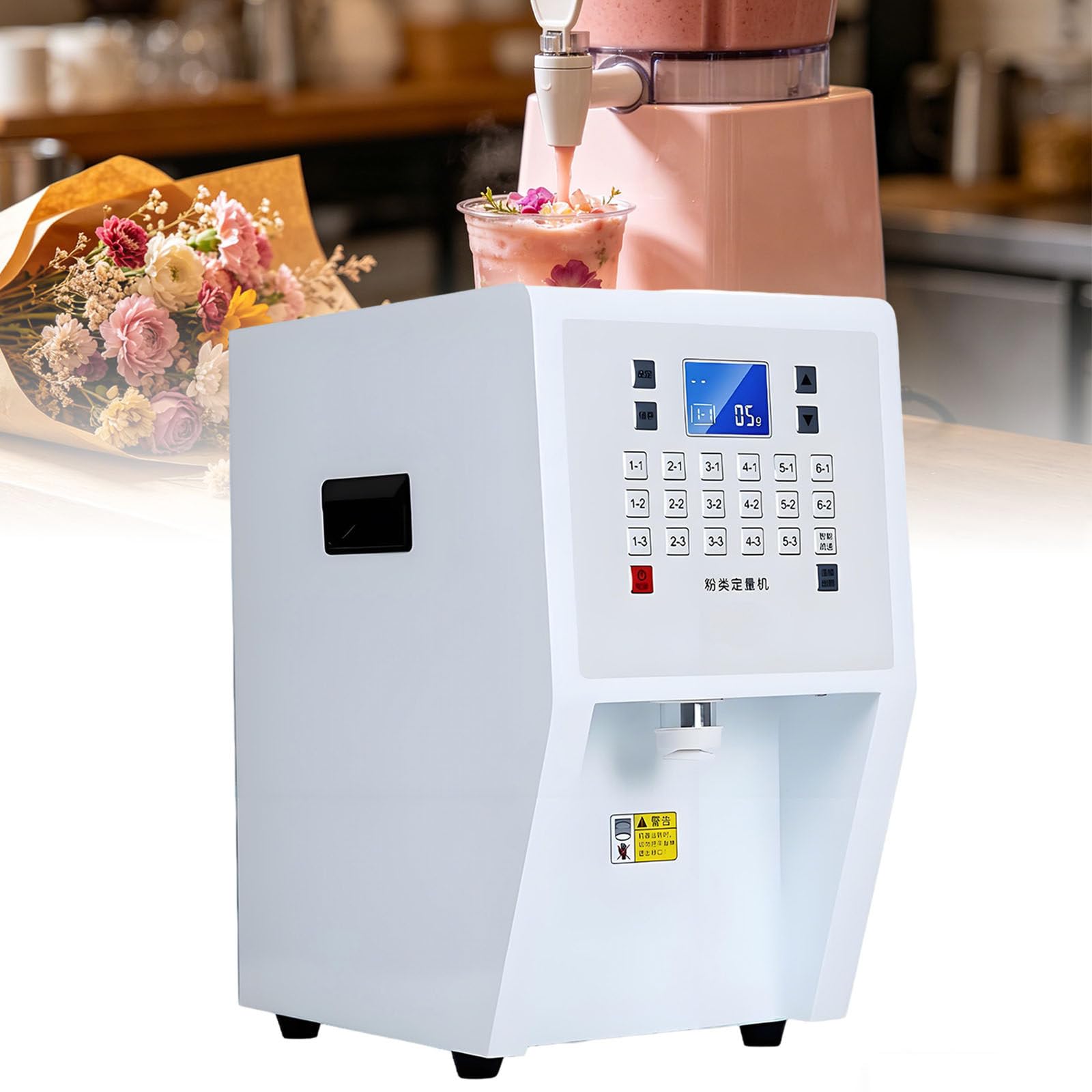 Ymnogjie Multicolor 3.5L Automatic Fruit Powder Dispenser,Digital Powder Dispensing Machine Fructose Syrup Dispenser Alternative For Creamer,Sugar,Cocoa,Coffee