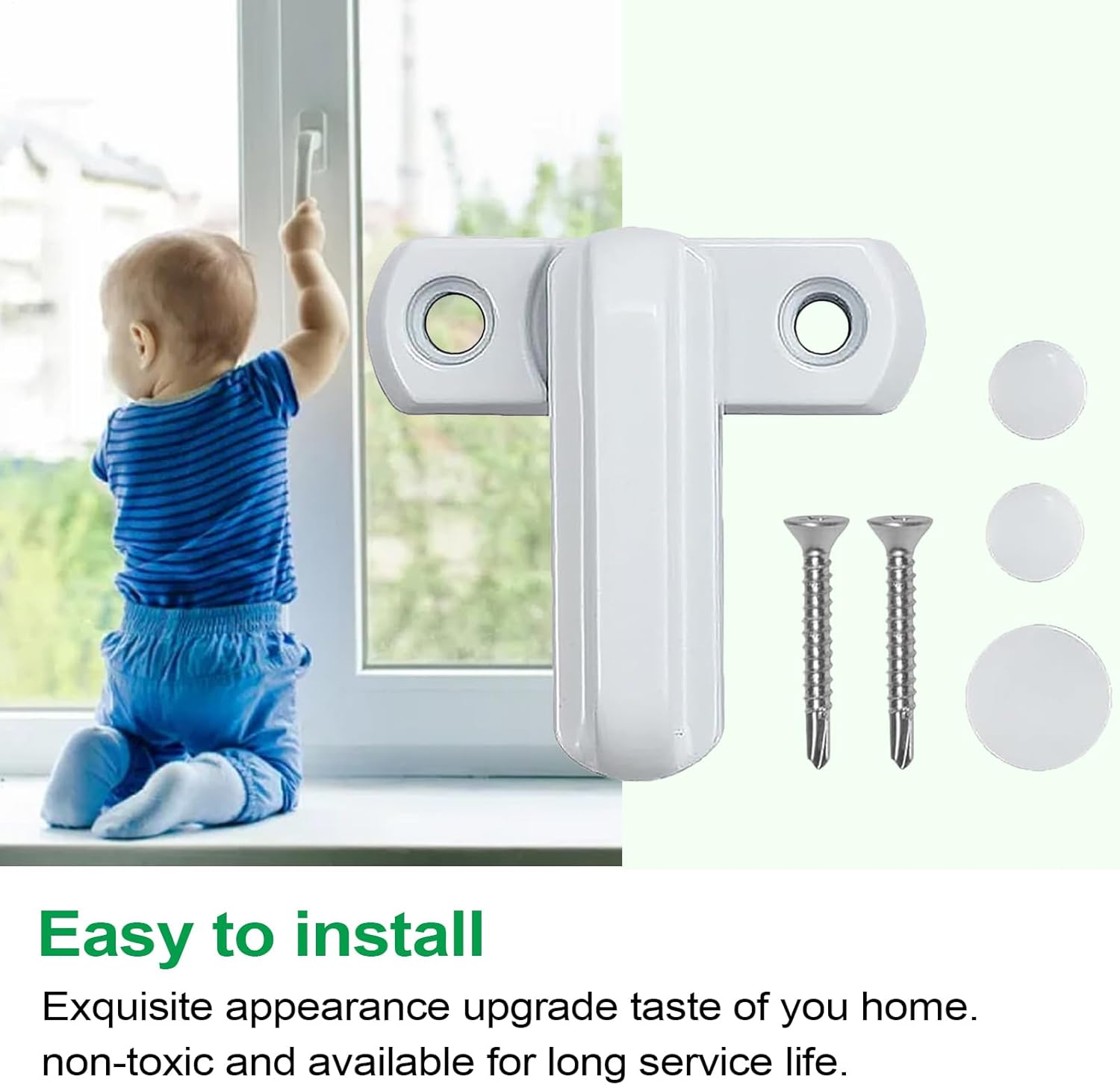 Window Locks - Window Safety Restrictors | Casement Restrictor Lock | 4 Pieces Sliding Door Latch | Anti-Theft Aluminum Alloy Latches for Slidings Doors Hotel RV Apartment