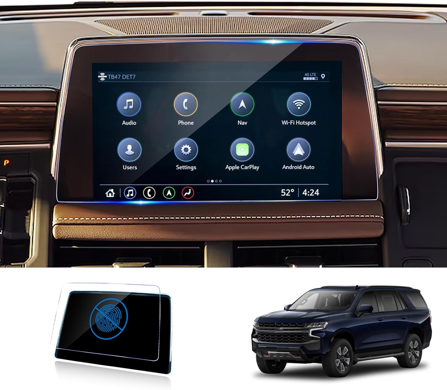 2PACK 2026 2025 Tahoe Suburban Screen Protector Tempered Glass for 2025 2026 Chevy Tahoe Suburban (Z71/Premier/High Country) Screen Protector 2025 2026 Tahoe Suburban (Dash 11'' & 17.7" Nav.) Accessories