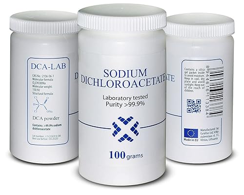 Miniatura 3 de DCA - Dicloroacetato de sodio 3.53 oz en polvo, pureza >99.9%, fabricado en Europa, por DCA-LAB, certificado de análisis incluido, probado en un