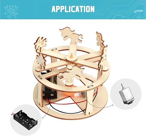 Miniatura 7 de Sntieecr Juego de 6 motores eléctricos, kit de mini circuito con motores CC de 25000 RPM, soporte de batería AA, rueda, kit de ciencia STEM