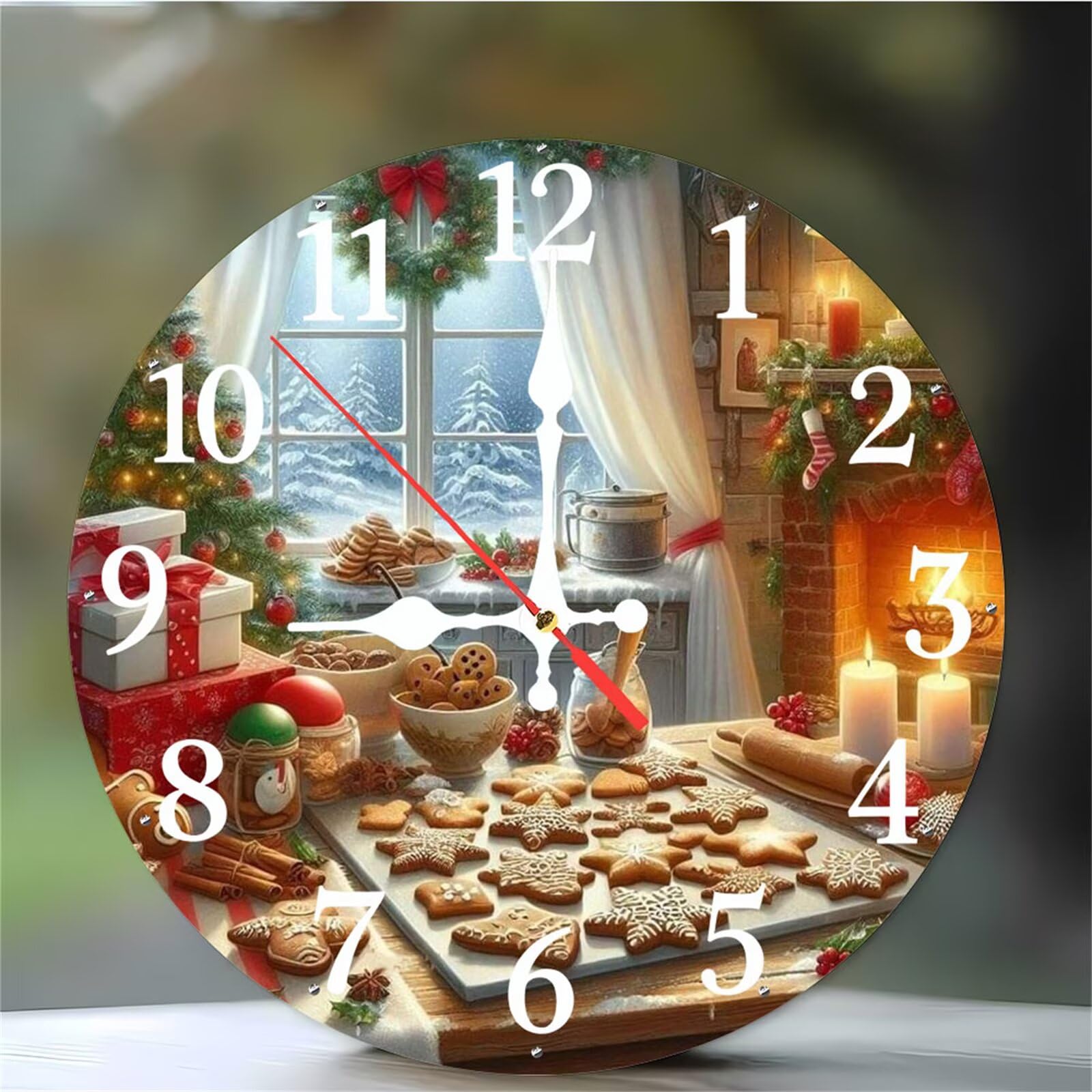 Pendule murale decorative avec mouvement quartz silencieux sans tic-tac pour chambre