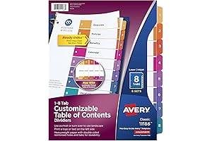 Avery 8 Tab Dividers for 3 Ring Binders: Ultimate Organization for Documents