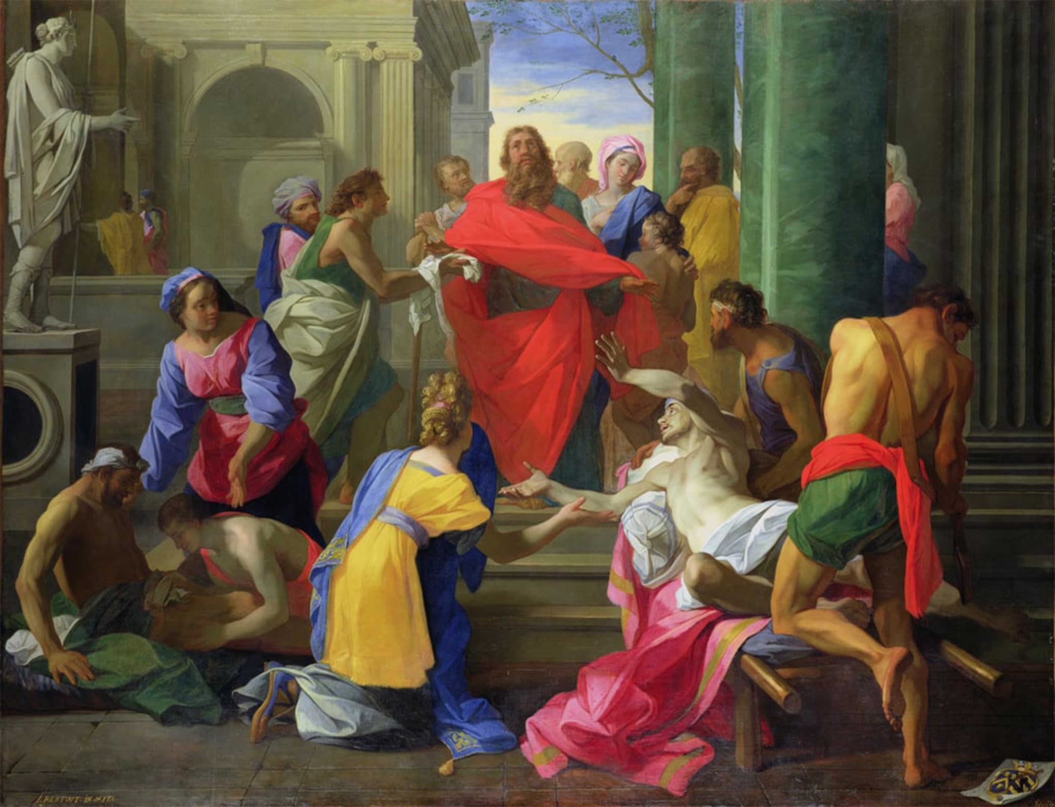 ARTXLXXBN Famous Painting Canvas Artwork Graffiti Print Miracles of St. Paul At Ephesus by Jean Bernard Restout Portrait Canvas Image for Home Decor 60x90cm