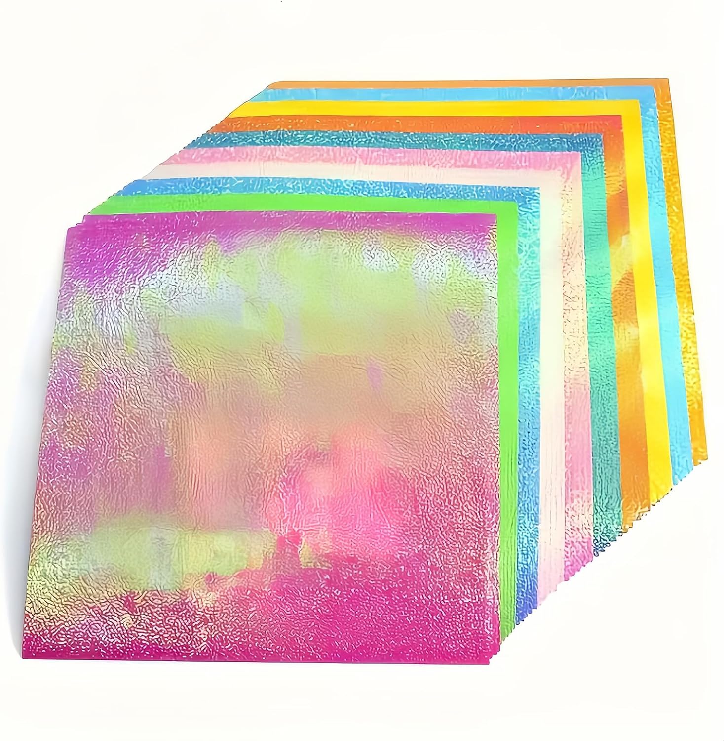 50 Sheets 4x4 Inch Glitter Origami Paper - 10cm Square Single Sided"Pearl luster" Folding Paper for DIY Crafts (10 Colors)