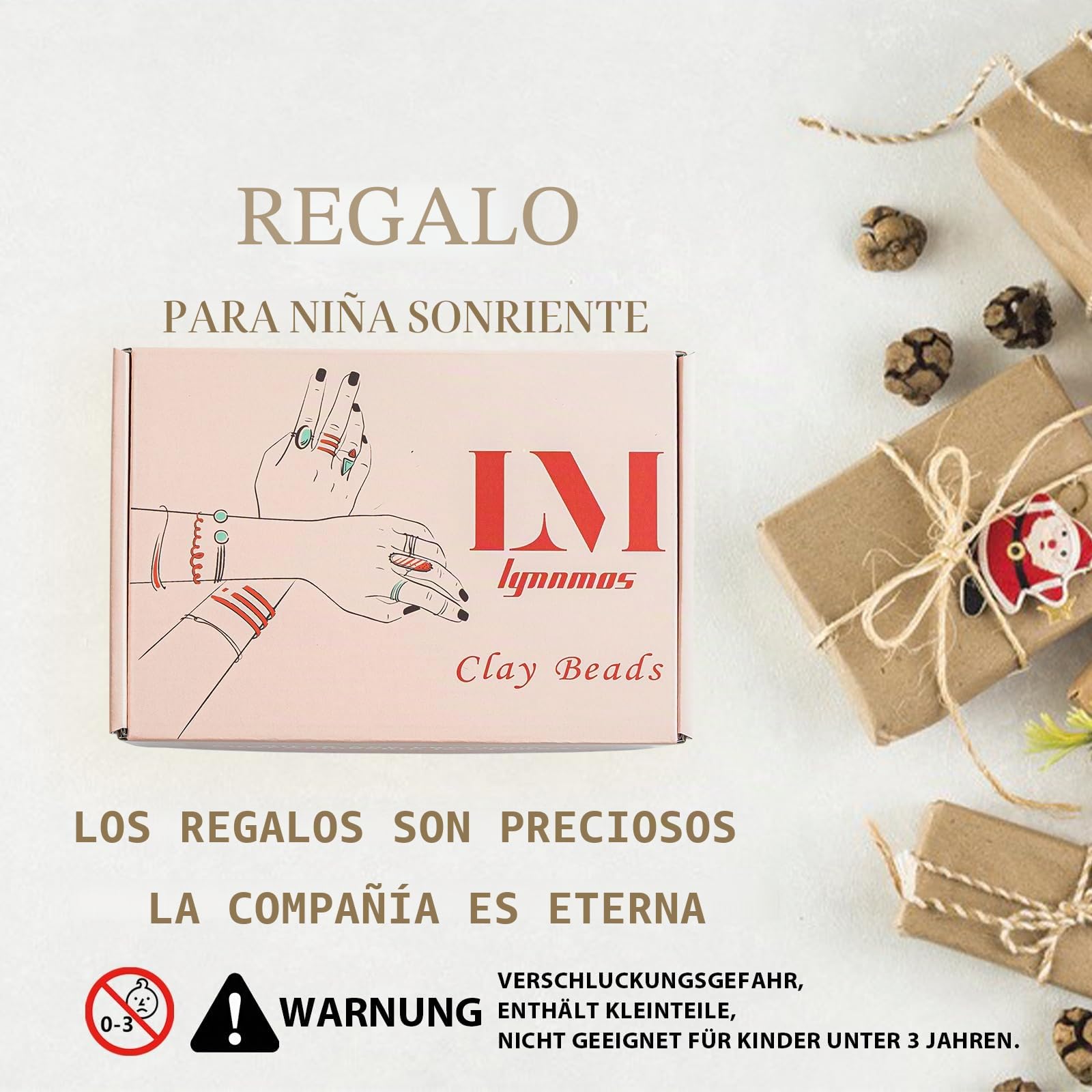 Lynnmos Abaorios para Hacer Pulseras, Kit 8000+ Piezas, Cuentas Heishi Planas 6mm, 2 Cajas de Letras DIY, Creación Pulseras Collares Regalo Niñas - Pulseras de la Amistad
