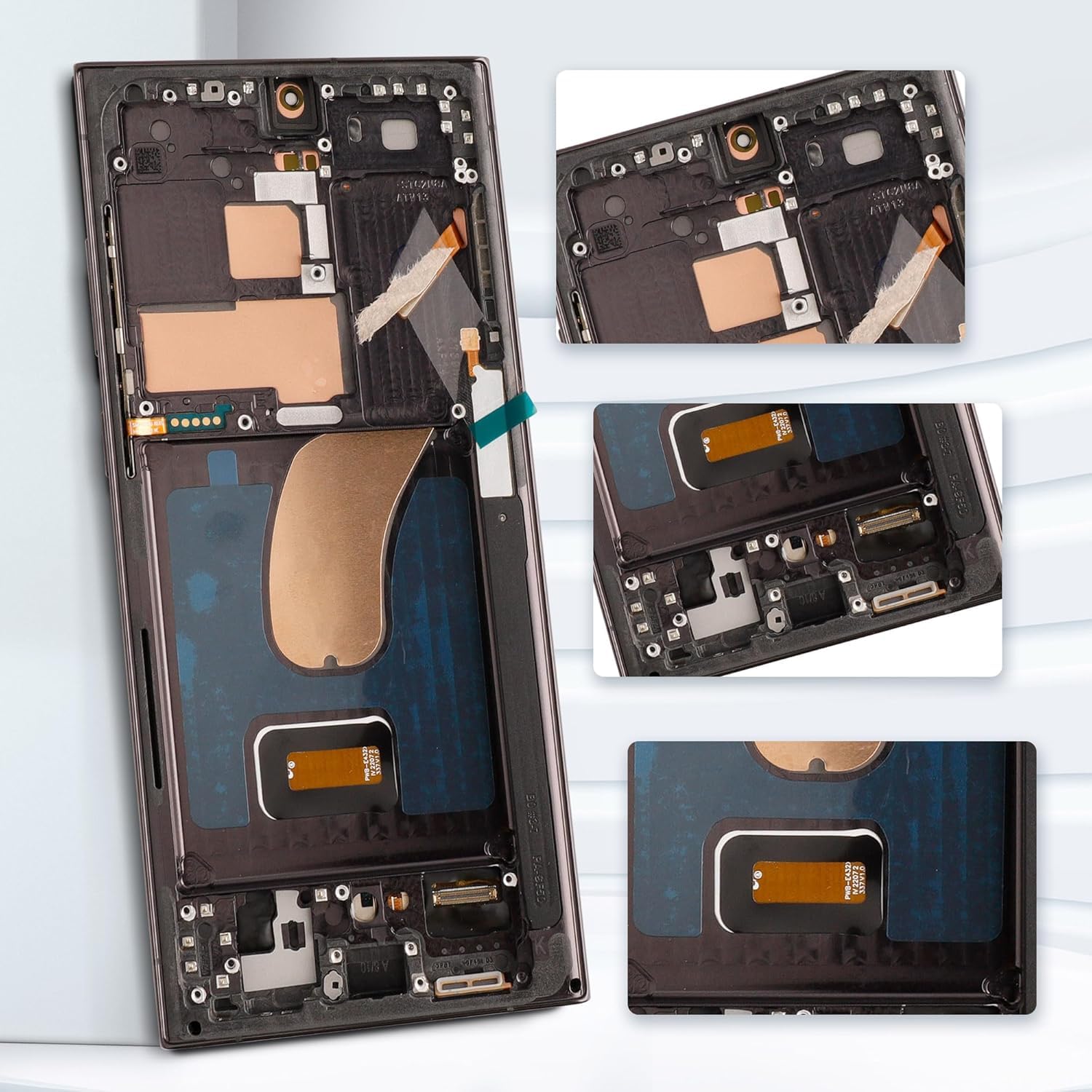 Nowy zamiennik wyświetlacza OLED do Galaxy S23 Ultra SM-S918B z zaktualizowanym zestawem narzędzi naprawczych [z ramką] [obsługa funkcji linii papilarnych]