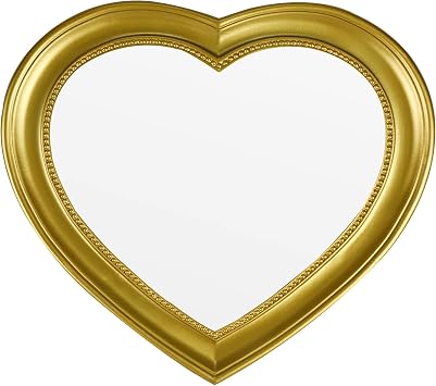 Heart Shaped Mirror Heart Shape Mirror for Home Decor Valentine Decorations 12.6x11inch Gold