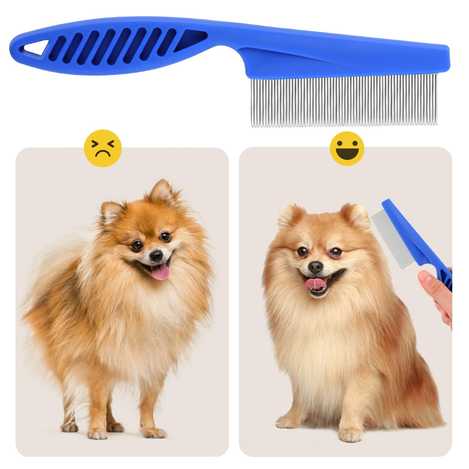 Katze Hund Flohkamm，Pet Reißen Fleck Entferner Kamm Set Pet Hund Pflege Kamm，Haustierkamm Profi Entfernen Floh，Mehrzweck Werkzeug，für Hund & Katze