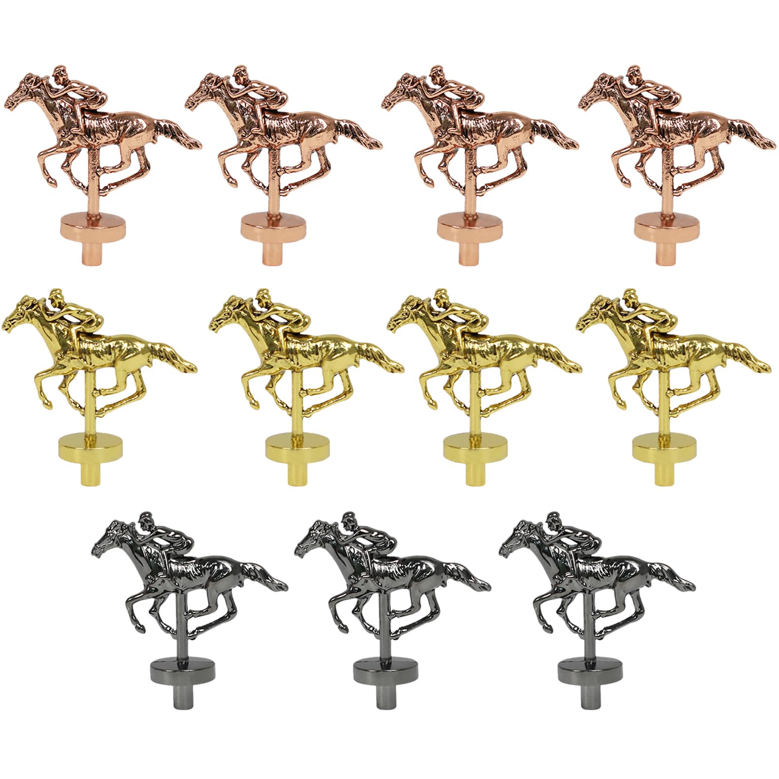 Grhonior 11 Metal Horses for Horse Racing Board Game 3 Colors Small Metal Horses Set with…