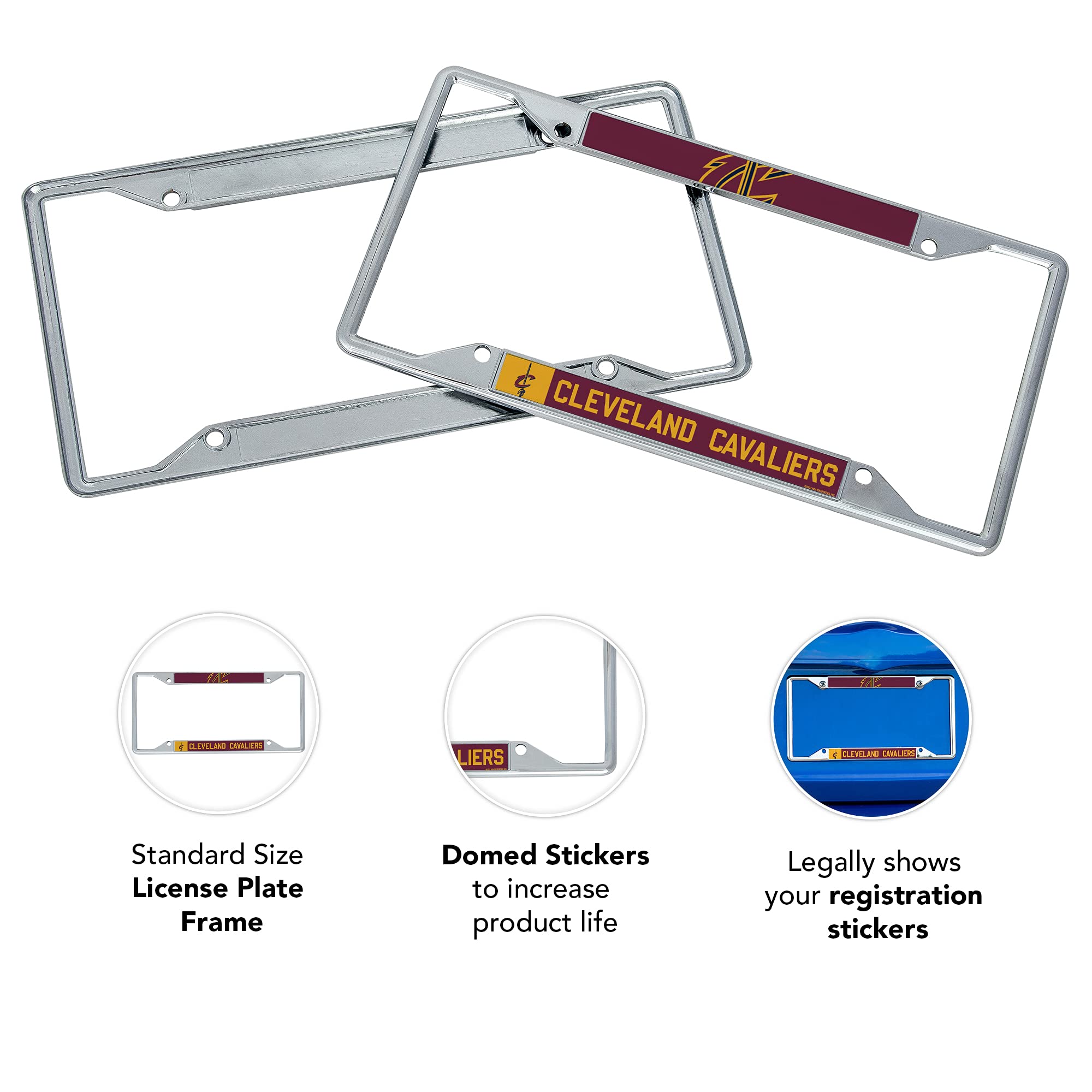 Desert Cactus Cleveland Cavaliers Car Accessories NBA Basketball Team Metal License Plate Frame for Front or Rear of Car (Up Close)