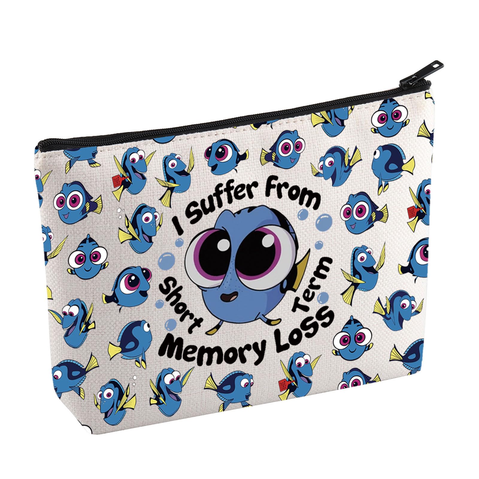 Nemo Dory Movie Merchandise Cosmetic Bag Dory Lovers Makeup Bag WDW Cartoon Character Gift Ocean Animals Gift for Fans (Memory Loss)