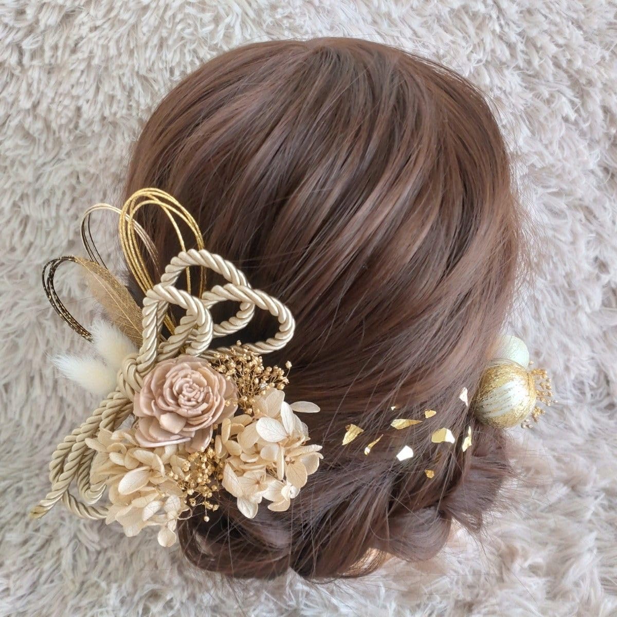 コレットマルーフ ワイヤー花デザインのヘアバレッタ 9cm 髪飾り 花