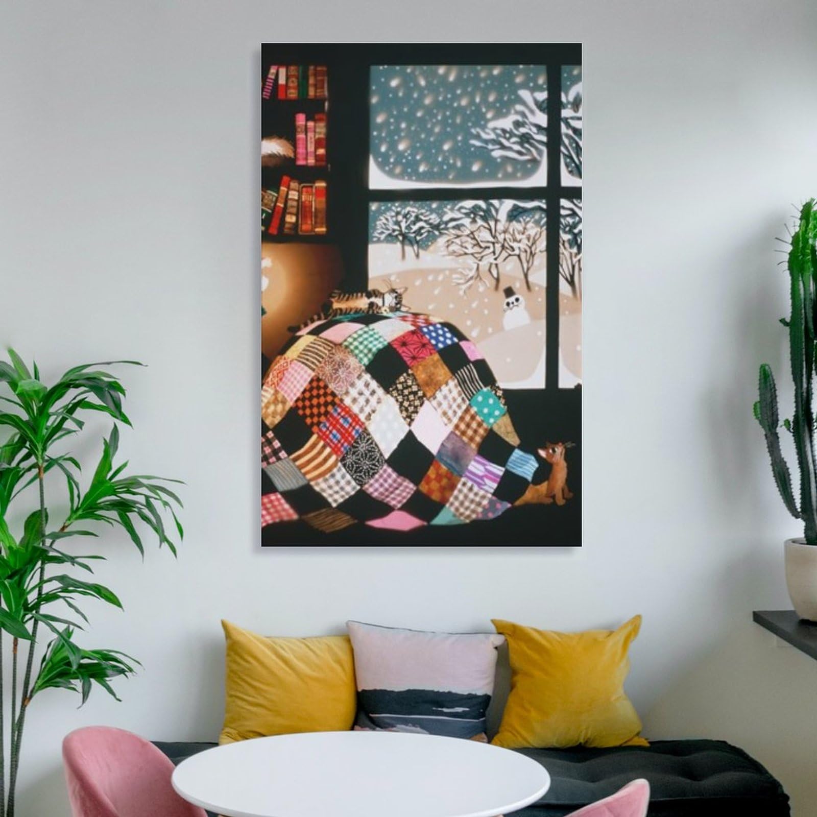 Amazon.co.jp: 藤城清治 こたつと猫 絵画 ポスター 工芸品の装飾品 壁