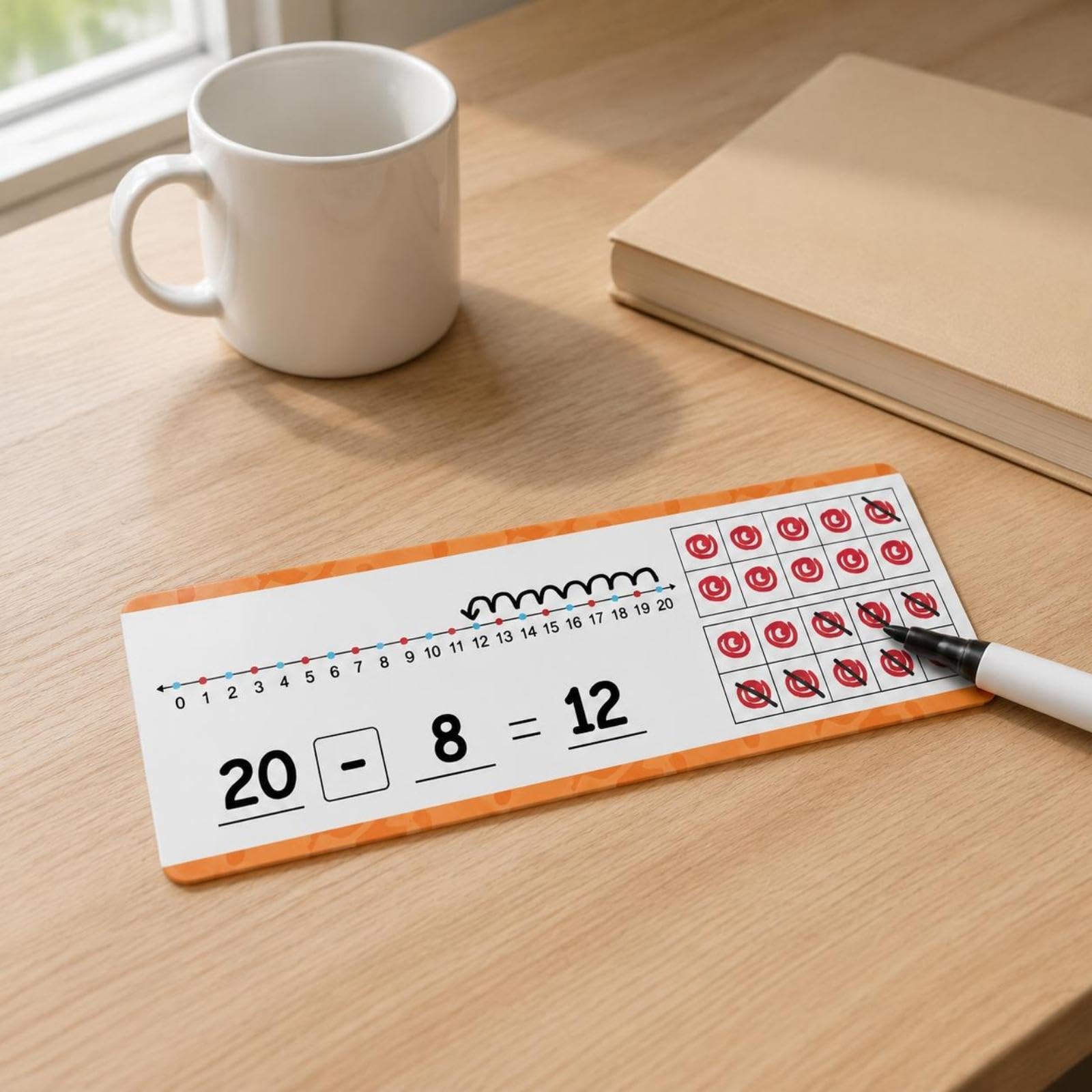 Oshhni 3 X 16 Schede di Esercizi, Lavabili, Materiale Didattico per Bambini, per La Scuola E L'istruzione Domiciliare, 3 Pezzi