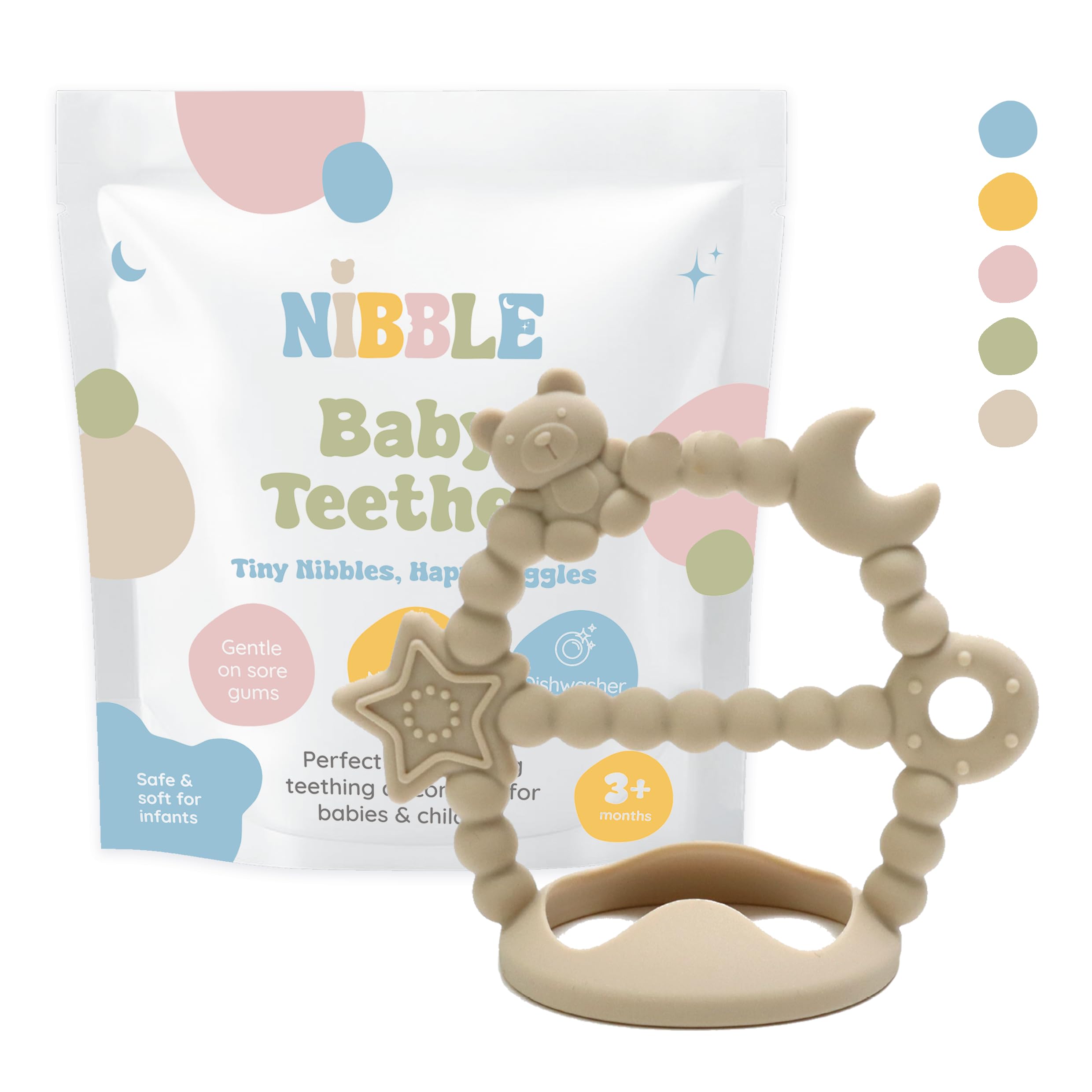 Baby Teether, Silicone Teething Glove, Teething Mitten, BPA Free Teether for Boys and Girls 3-12 Months, Relief Chew Toy