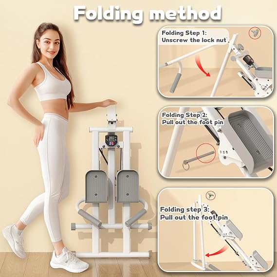 Home Gym Exercise Stair Stepper New Version Vertical Climber Machine for Full Body Workout Compact Foldable Cardio Exercise Stepper Machine Adjustable Pedal