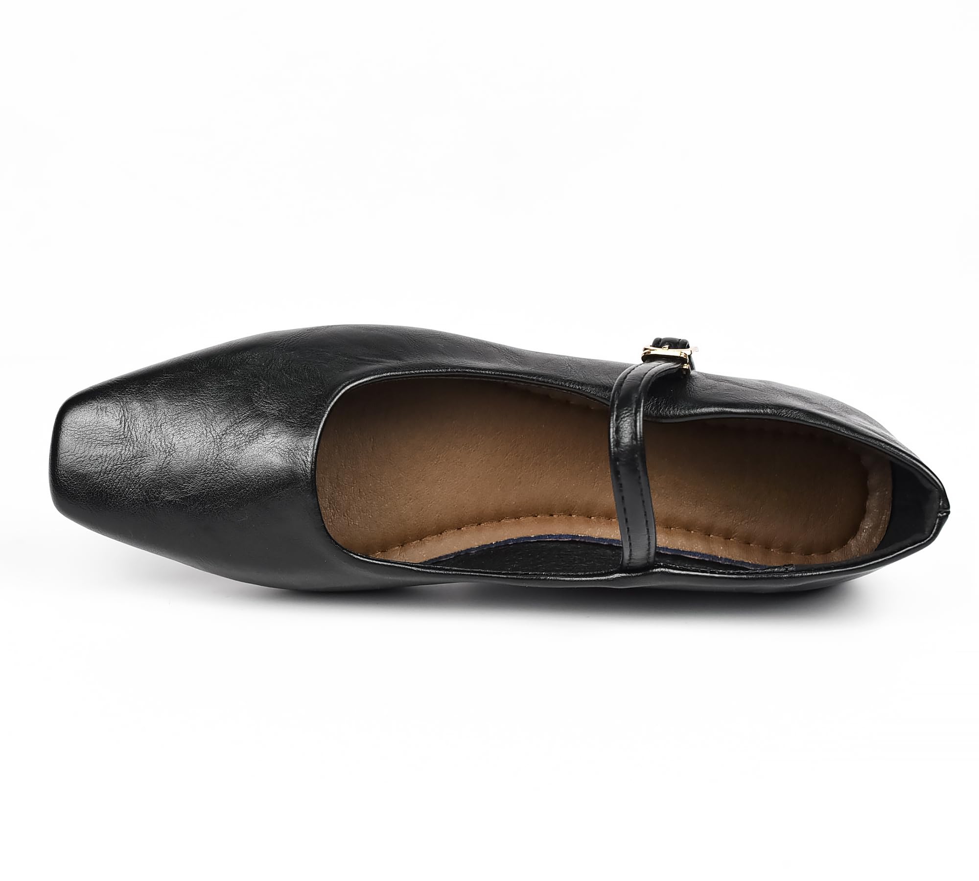 Ballerinas Damen Mary Jane Flache Schuhe Elegante Schwarz