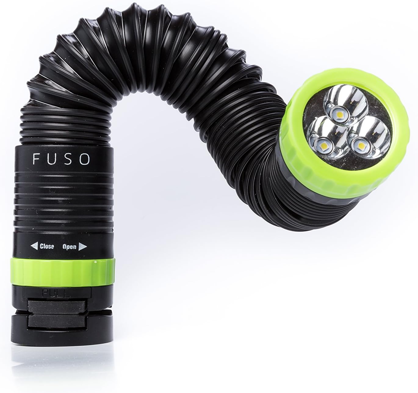 FUSO All in One Flashlight - Green & Black, Battery Powered, Durable, Adjustable, Foldable, Magnetic, 110 Lumens, 6 Hours Run Time, 262 ft Beam