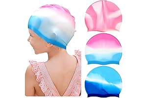 Zhanmai Kids Waterproof Swim Cap for Long Curly Hair