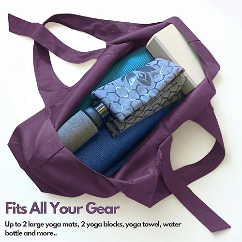 Miniatura 6 de Yogiii, bolsa para esterilla de yoga, la YogiiiTotePRO, bolsa grande para llevar esterilla de yoga con bolsillo lateral, para todos los tamaño de