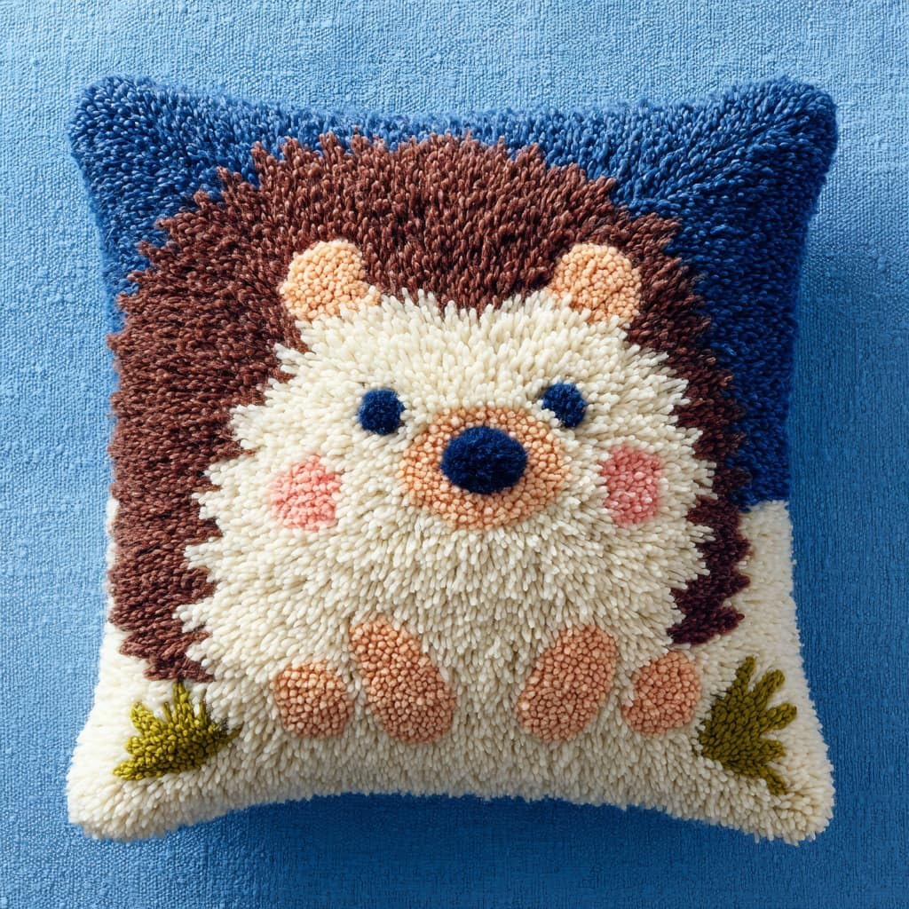 Henypt DIY Latch Hook Cushion Kits Hedgehog