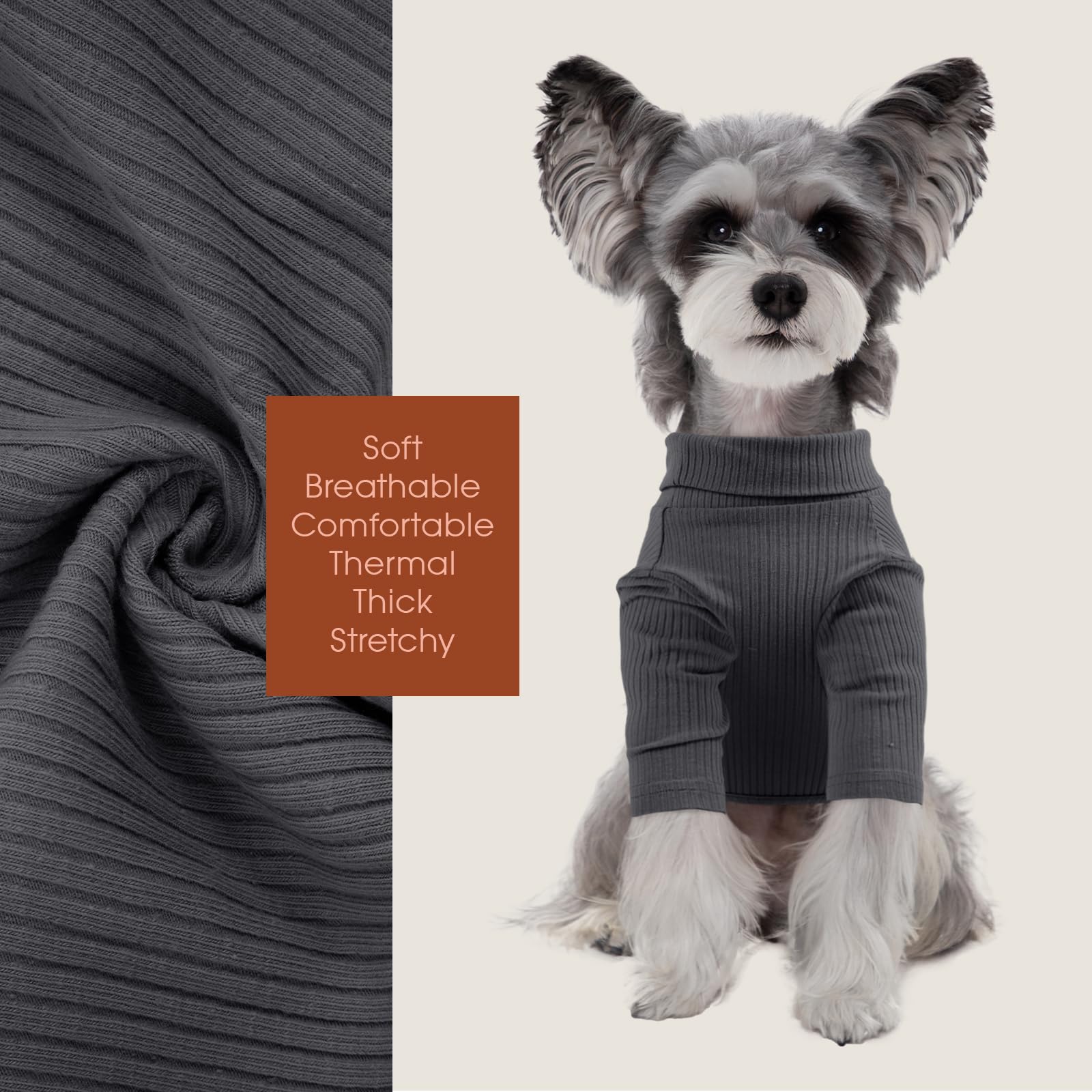 Kuoser Cozy Dog Jumper Onesie Medium, Soft Knitted Pyjamas with Long Sleeves - Image 3