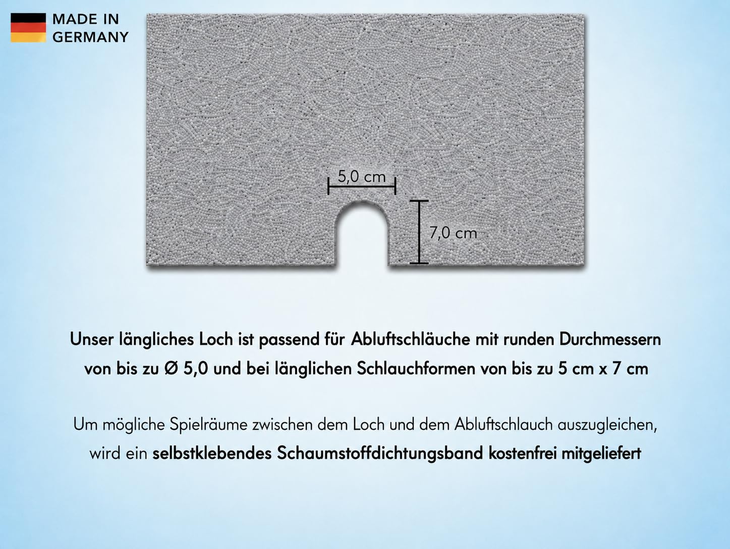 Fensterabdichtung 30-249 cm für mobile Split-Klimaanlage kompatibel mit Midea PortaSplit, Climia, Evolar, Eurom, Trotec, Remko