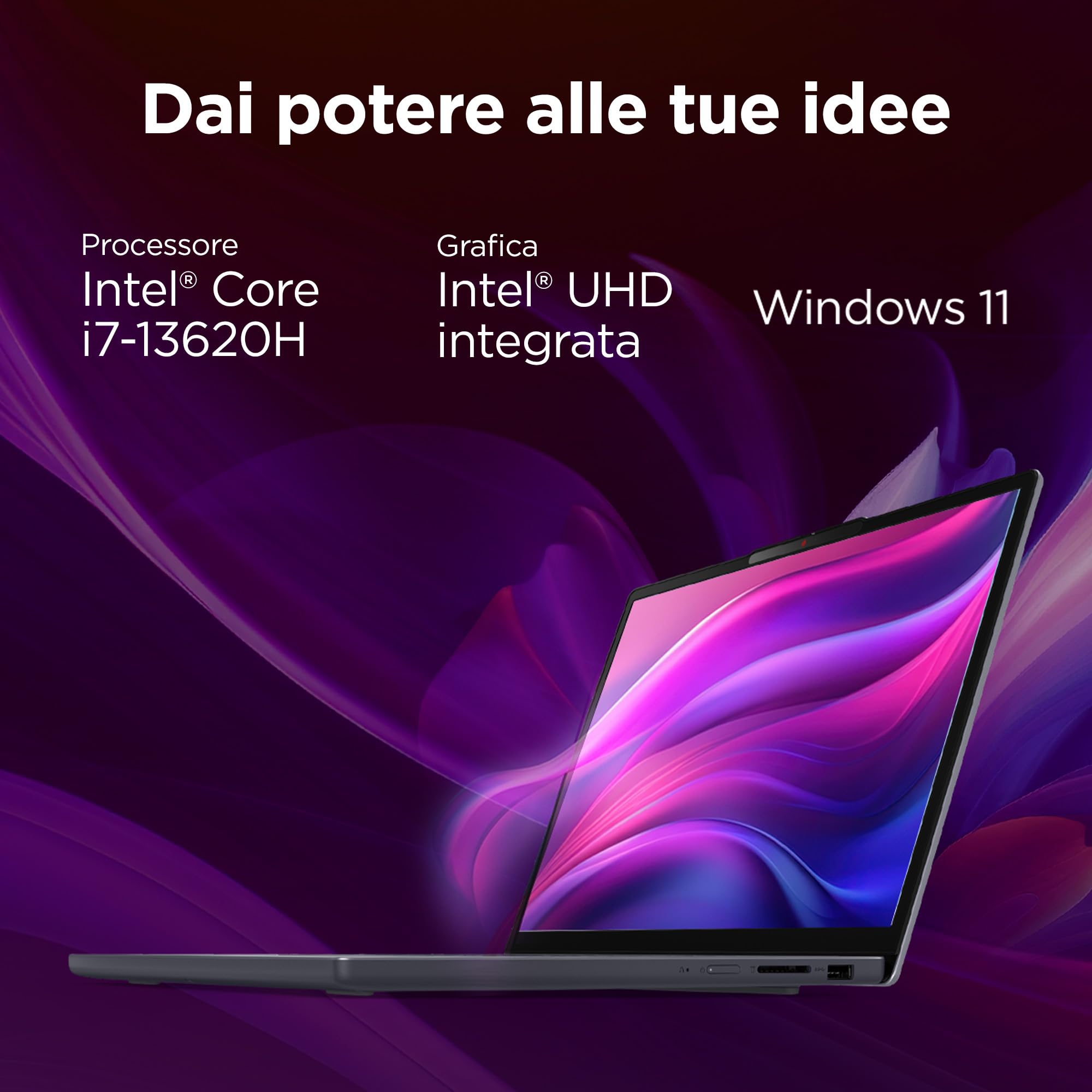 Lenovo IdeaPad Slim 3 Notebook 15.3'' IPS WUXGA (1920x1200), Intel Core i7-13620H, RAM 16GB, 512GB SSD, Windows 11 Home, WiFi 6 - Luna Grey