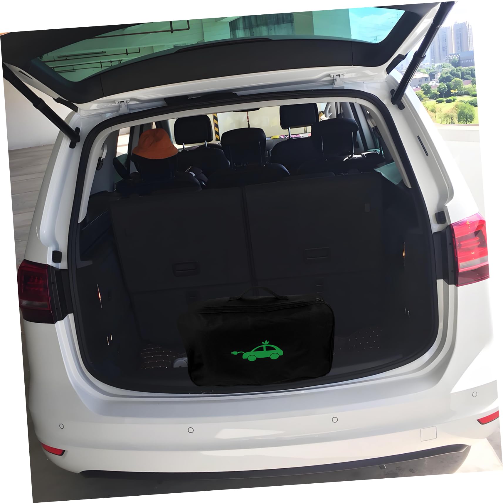Bolsa Organizadora para Cargadores Ev Portátil de Tela Oxford Negra Protección y Resistencia para Uso Diario y Maletero de Coche