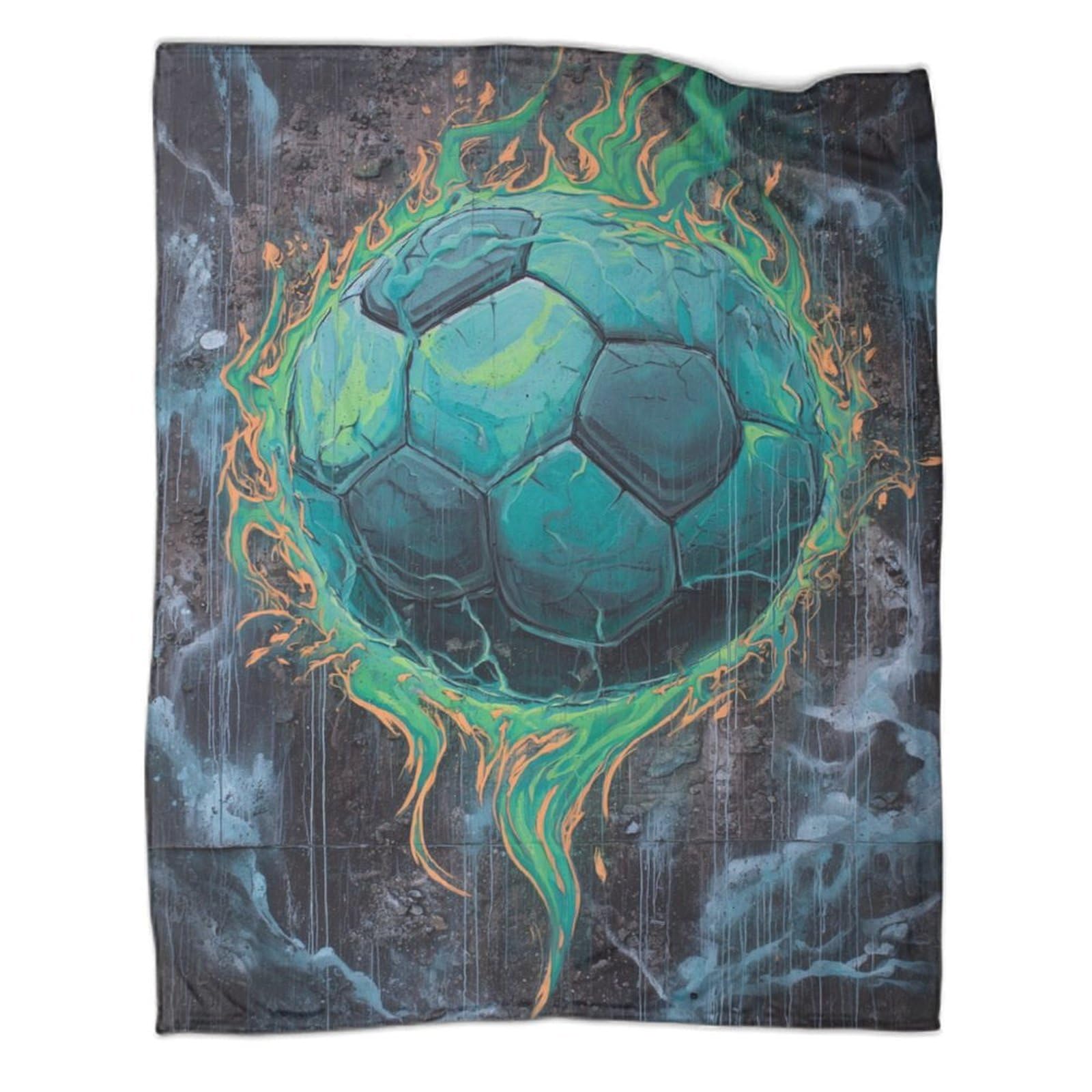 Couverture foot en flanelle 150x200cm pour lit d'enfant et ado
