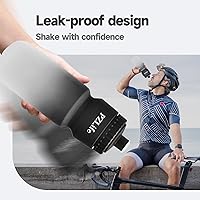 Vista 2 de Botella de agua de bicicleta de 24 onzas, botella de agua para ciclismo, a prueba de fugas, sin BPA, con escala de capacidad con tapa superior