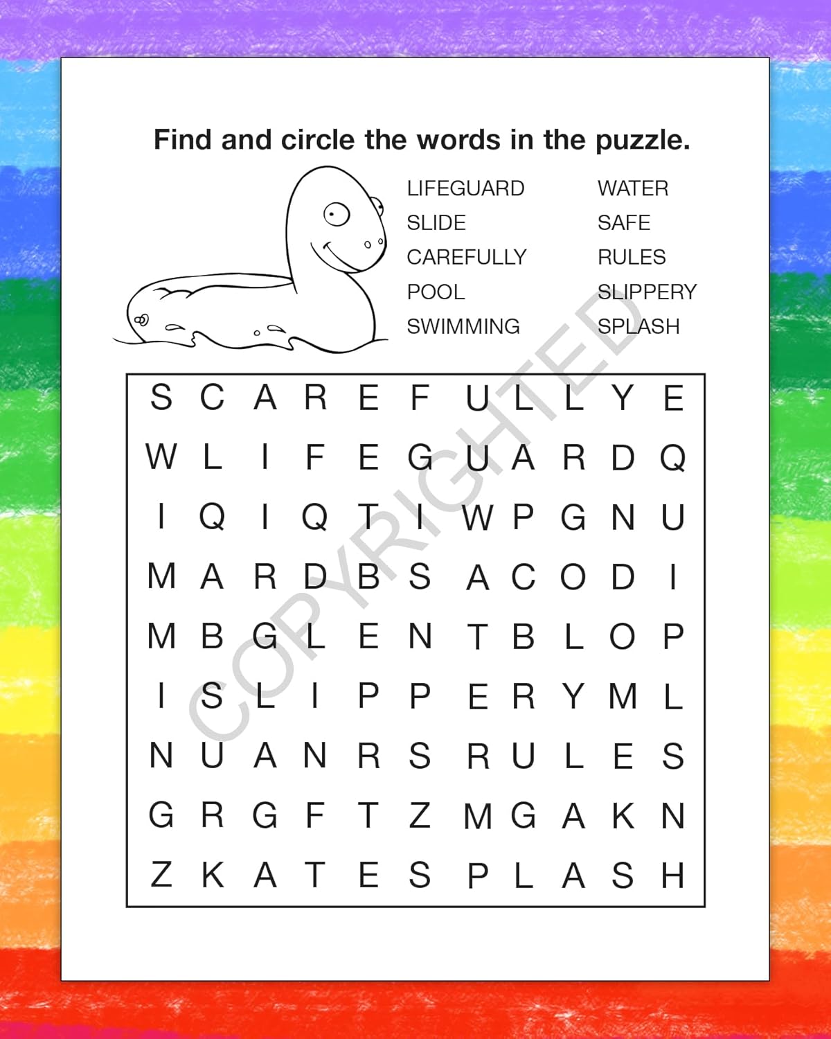 ZOCO – Swim & Pool Safety Coloring & Activity Books for Kids (50 Bulk Pack, Without Crayons) – Water Safety & Drowning Prevention