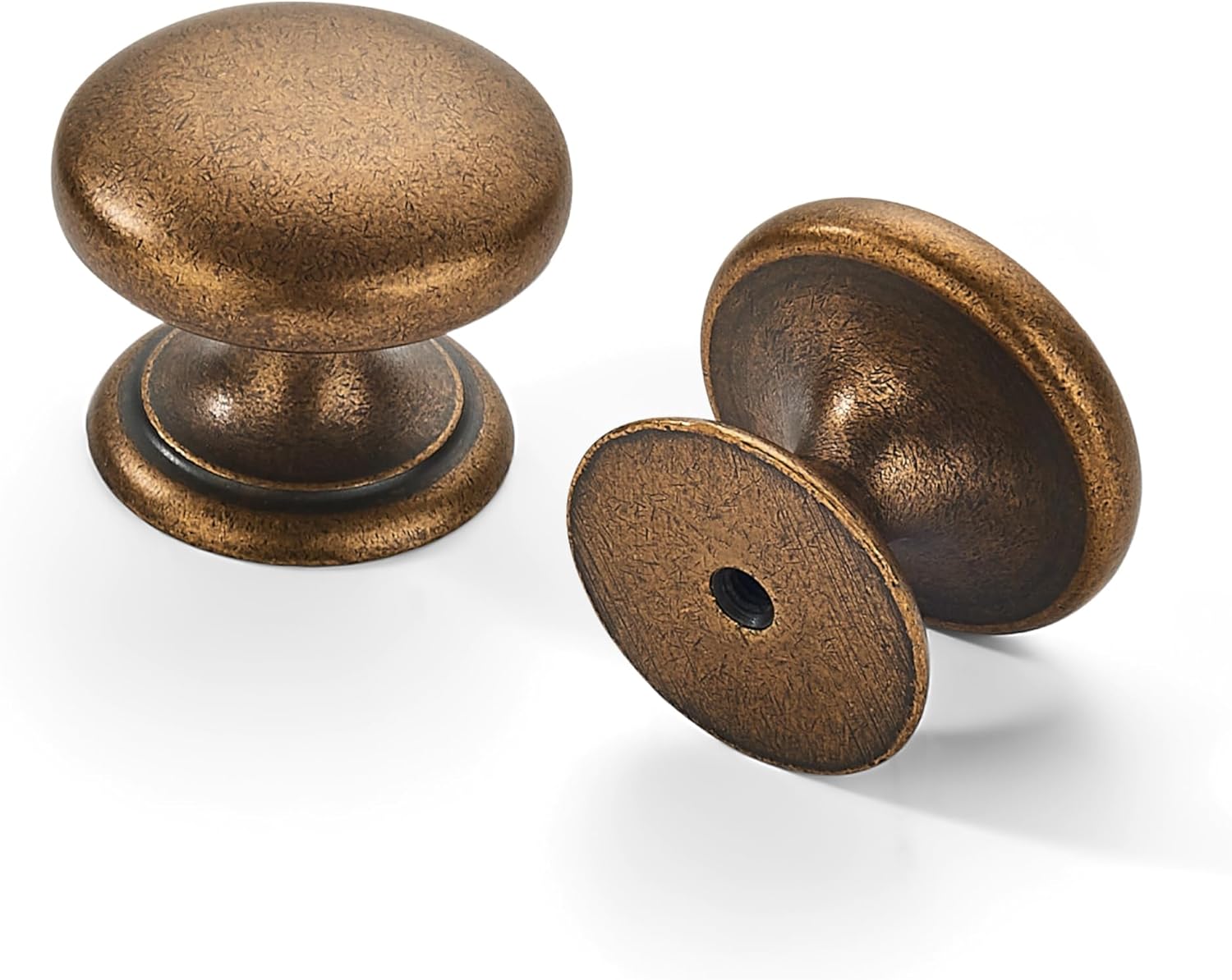 khtumeware 4 Pack 1-1/2 inch Bifold Closet Door Knobs Brushed Brass Cabinet Knobs Made of Zinc Alloy Suitable for Kitchen Cabinets/Bathroom Cabinets/Bedroom Furniture Includes Installation Screws