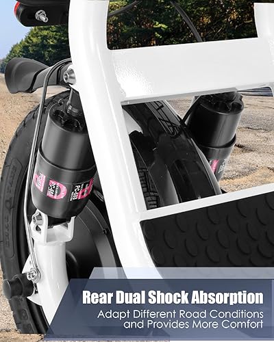 Vista 6 de Caroma Electric Scooter for Adults with Seat, 800/1200W Motor, Max 30Miles Ranges&20Mph, 14" Fat Tire Foldable E-Scooter with Carry Basket, Dual