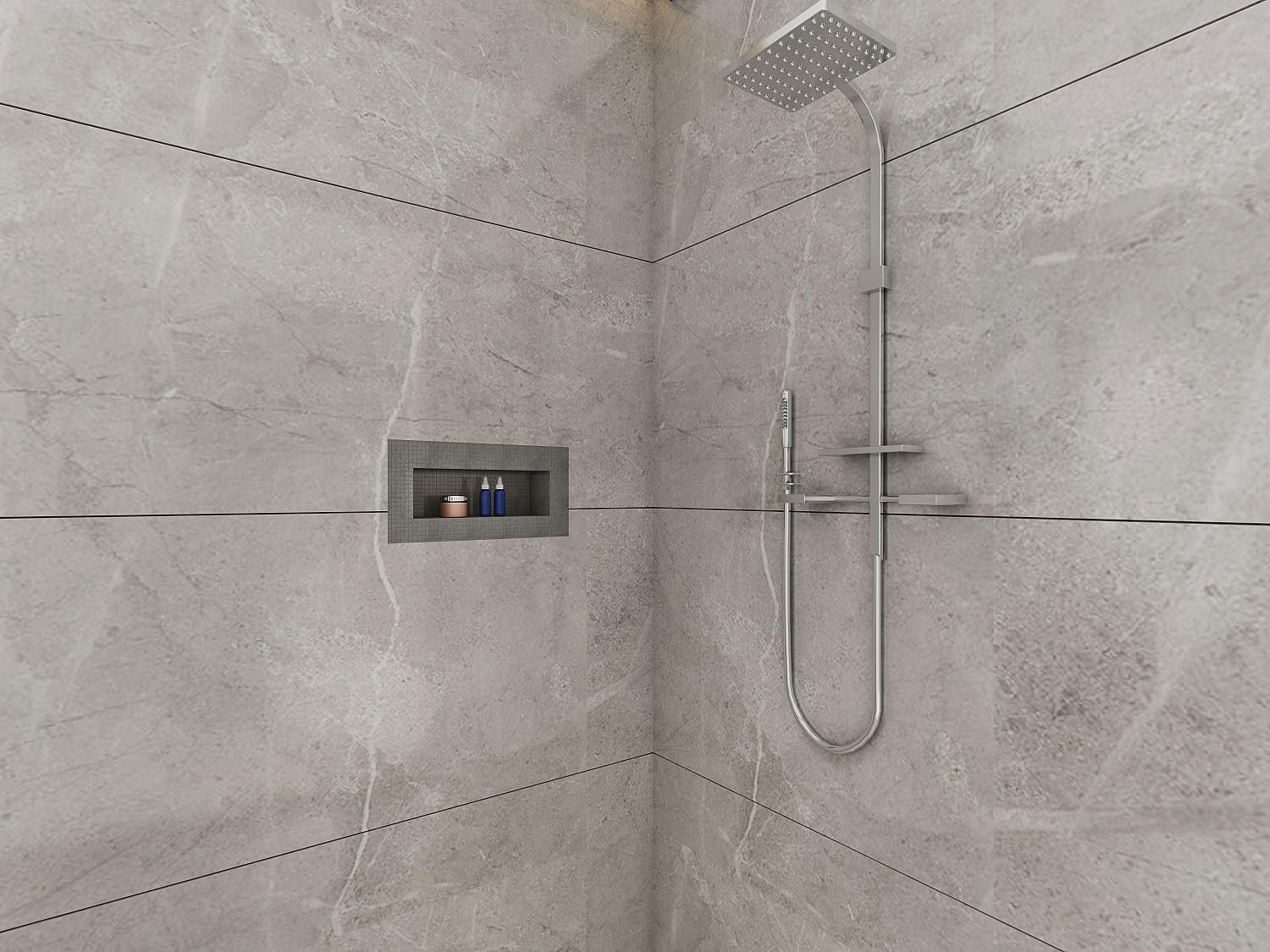 Niche De Douche Encastrable Noble Niche - Double Carré 20x24 - Acier Inox - Neuf