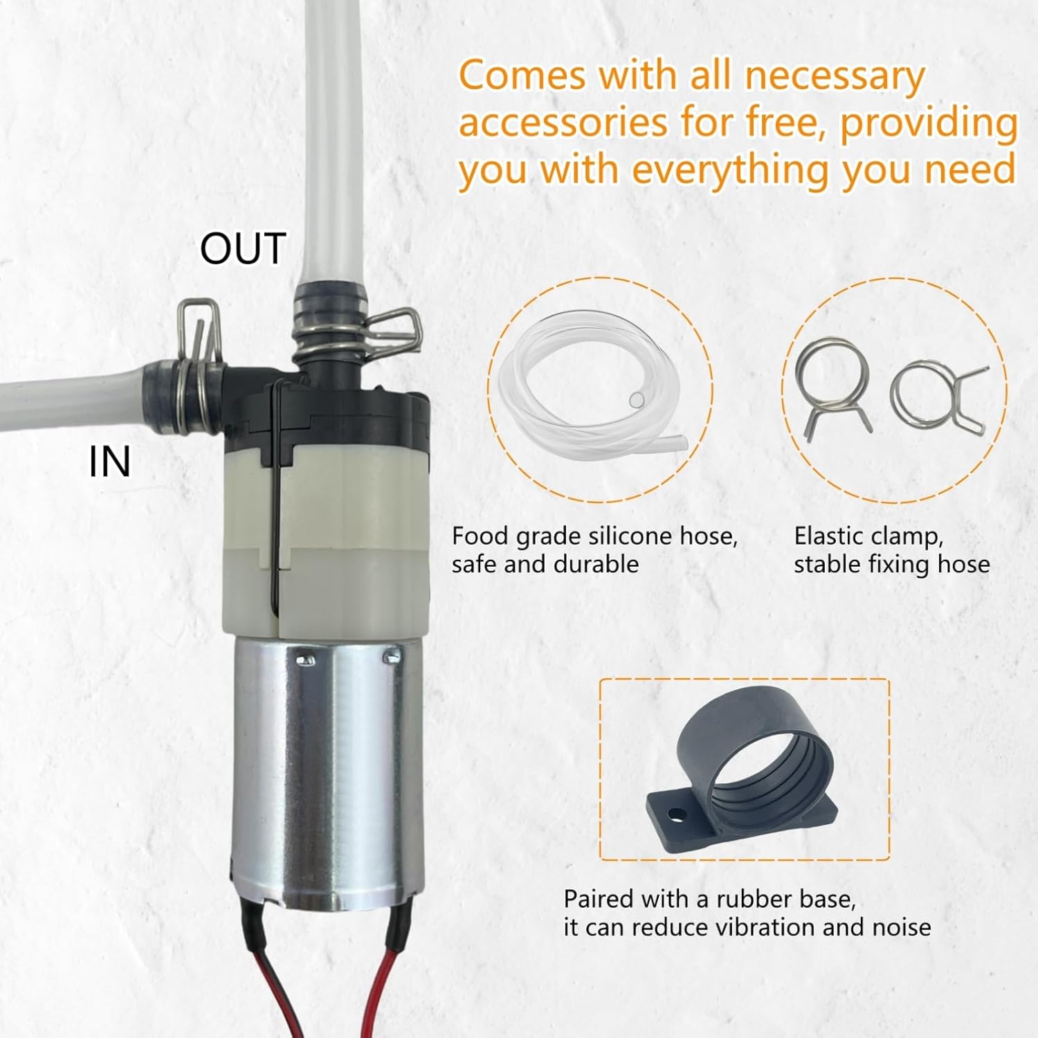 DC12V Micro Water Pump 0.8LPM, Compatible With GE Profile Opal 2.0 Countertop Nugget Ice Maker, Replacement Pump For Ice Maker, Coffee Maker, Water Dispenser
