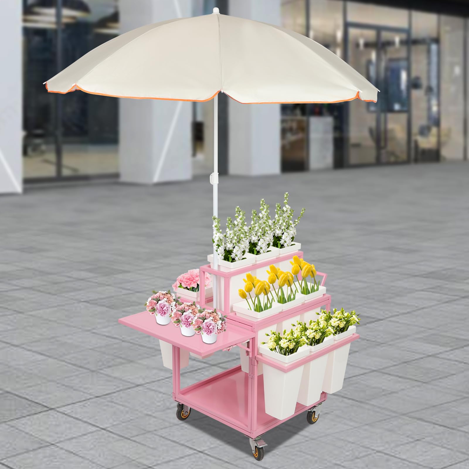 Amazon.com: ILWorkTLs Outdoor Plant Stand Cart with Umbrella and