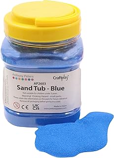 Craftplay Arena de colores, arte de arena, bote de 1 kg, arena que fluye libremente, azul