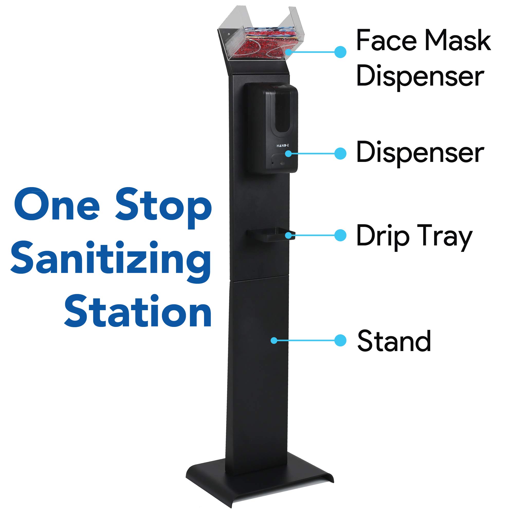 Automatic Hand Sanitizer Dispenser Stand with Face Mask Dispenser
